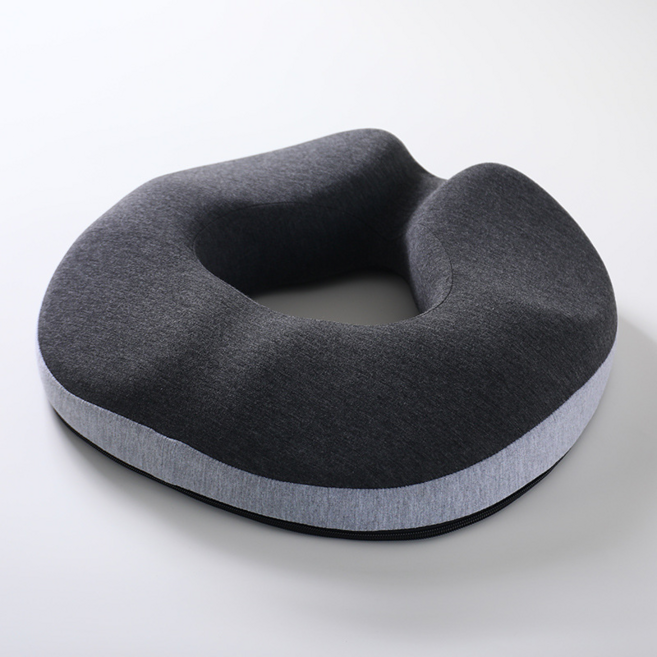 기능성 메모리폼 도넛 치질방석, 1개, 그레이+블랙