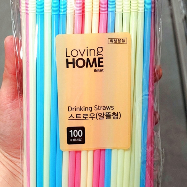 러빙홈 스트로우 알뜰형, 1개, 100개입