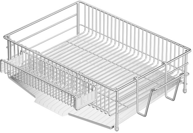 오셀렉트 올스텐 304 1단 식기 건조대 stainless 304 자동 물빠짐 대용량 거치, 실버, 1개