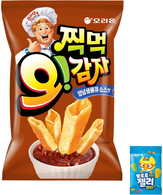 오리온 찍먹 오감자 양념바베큐소스맛(+뽀로로 쁘띠젤리 1개 증정), 136g