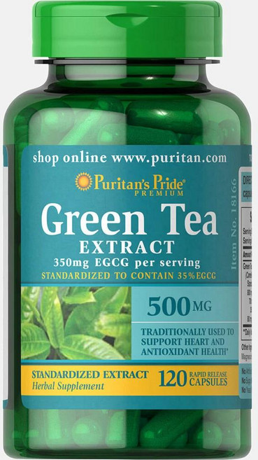 퓨리탄스프라이드 그린티 녹차 추출물 500mg 캡슐 Puritans Pride Green Tea Extract, 1개, 120정