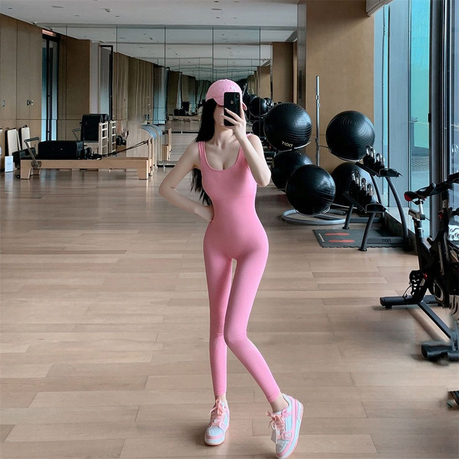 besteffie 여성 피트니스 슈트 슬림핏 점프수트 신축성 소재 스포츠웨어 봄 여름 가을 K89