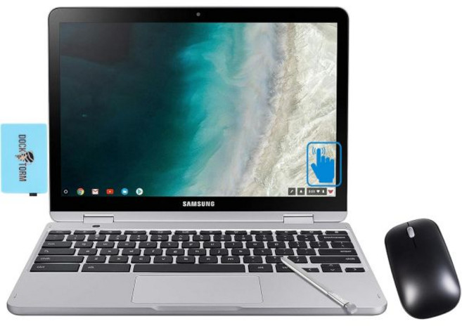 삼성 크롬북 플러스 V2 XE521QAB-M02US 라이트 타이탄 2-in-1 노트북/Celeron 3965Y/4GB/64GB eMMC SSD/12.2 FHD 터치 와이드 UX, 1 Pack, 1