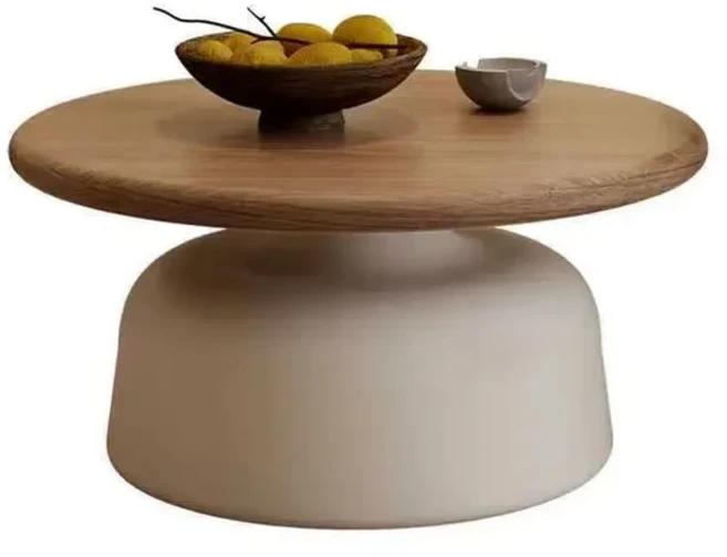 크림 바람 아파트 커피 테이블 거실 가구 작은 단순 철 라운드, 09 S-2(Density board)