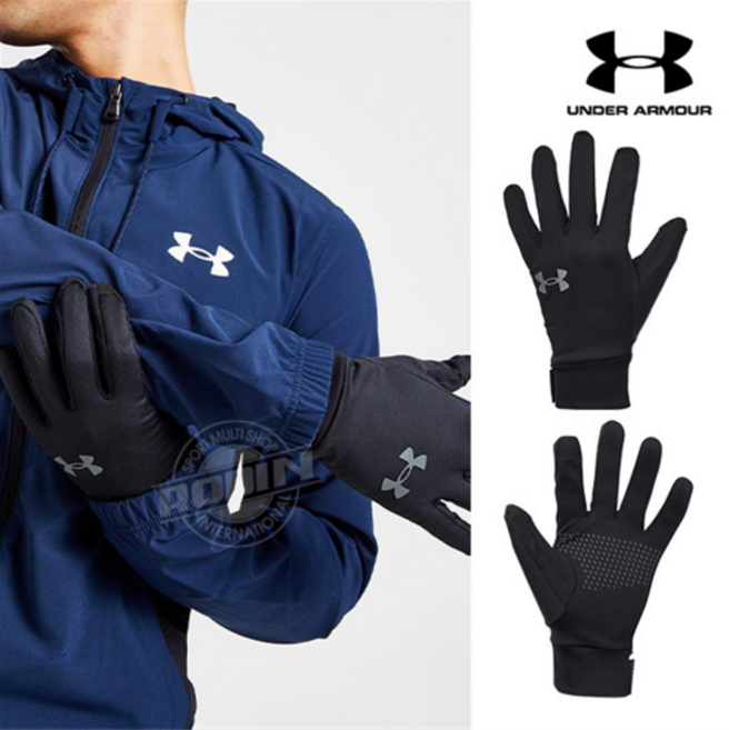 언더아머 장갑 UA 스톰 라이너 러닝장갑 방한용품 1584235, 블랙