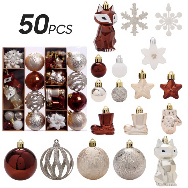 크리스마스 고급 트리장식 오너먼트 50PCS