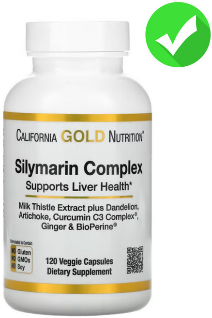 캘리포니아골드뉴트리션 실리마린 컴플렉스 서포트 리버 헬스 베지 캡슐, 120정, 1개