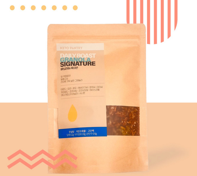 데일리 로스트 무설탕 저탄수화물 키토 수제 그래놀라 시그니처 견과류 시리얼, 피넛버터 270g, 270g, 1개