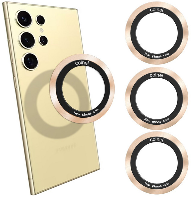 맥세이프 CD 더블링 플레이트 철판 스티커, 4개, 골드(보호필름)