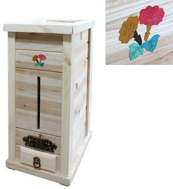 국산 전통 원목 편백 나무 고가구 디자인 쌀 뒤주 20kg 쌀통 보관함, 본상품선택, 1개