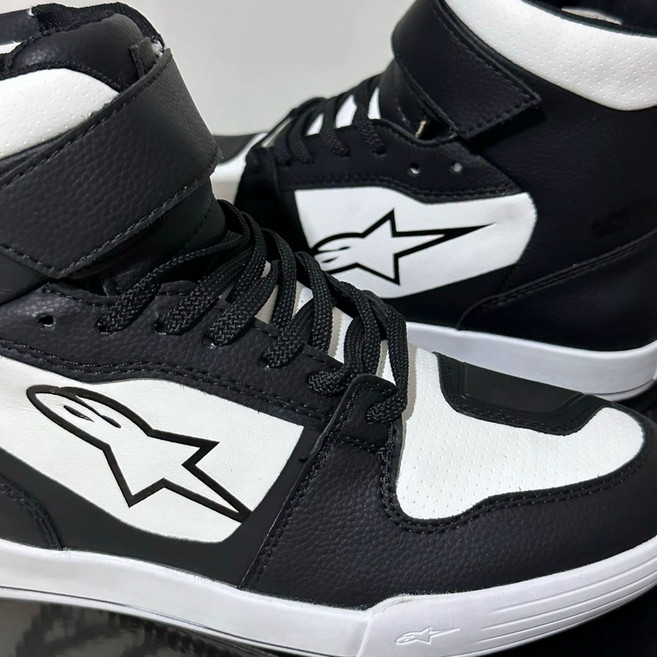 오토바이 숏 바이크 부츠 라이더신발 지퍼 스쿠터 지퍼형, 블랙 화이트, 43