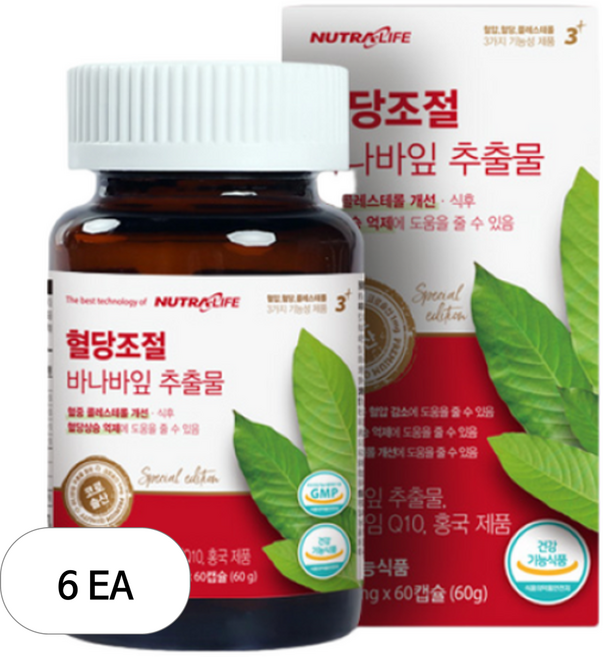 뉴트라라이프 혈당조절 바나바잎 추출물, 60정, 6개