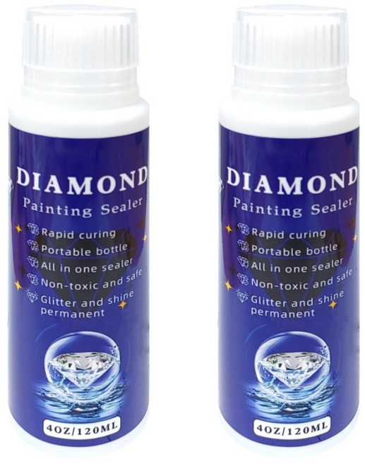 블링블링 안전인증 붓이필요없는 보석십자수 마감 코팅제 (120ml) 스펀지형 비즈 광택제, 2개