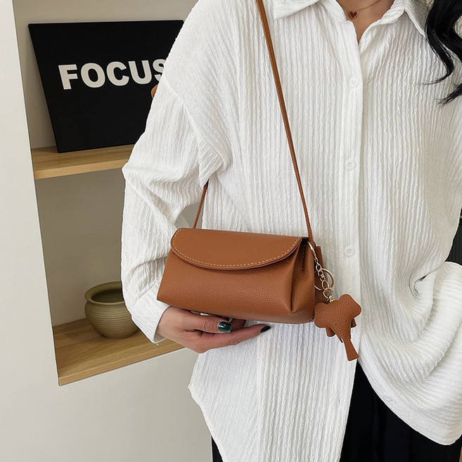 탑씨유 가죽공예 DIY 가죽가방 만들기 패키지 미니크로스백 만들기 키트, 브라운, 1세트