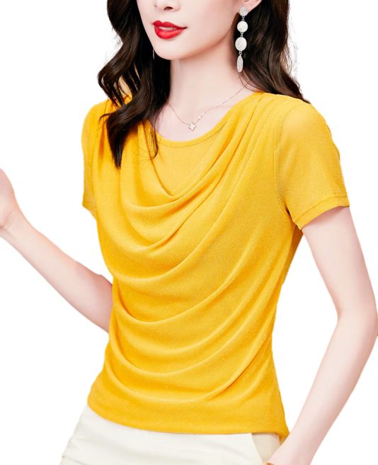 여성용 글리터 펄 라인 댄스복 반팔 티셔츠 라틴 재즈 밸리 줌바댄스 스포츠댄스복 상의 Women's T-shirt 뉴타임즈