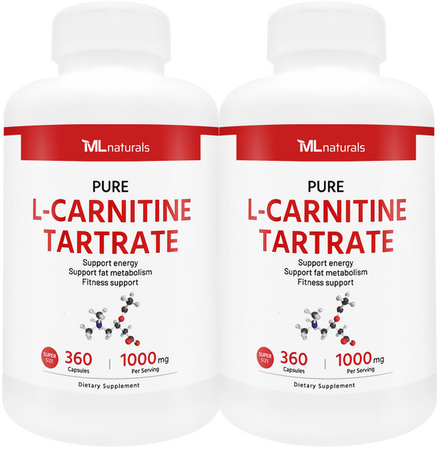 [미국빠른직구] 신제품 마이라이프 내추럴스 L-카르니틴 타르트레이트 1000mg (수퍼사이즈), 360정, 2개