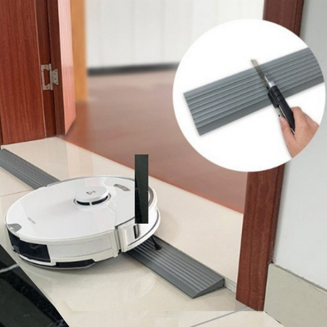 방문 문턱 받침대 부착식 문지방 안전 경사판 로봇청소기, 0.6cm 그레이