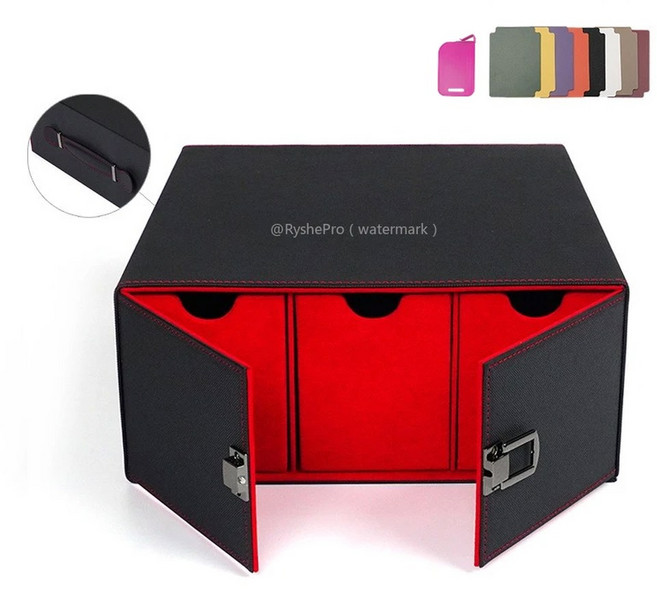 대용량 카드 보관함 1000개 이상의 트레이딩 수납 가능 가죽 휴대용 덱 박스 MTG TCG 야구 스포츠 카드용, Red, 1개