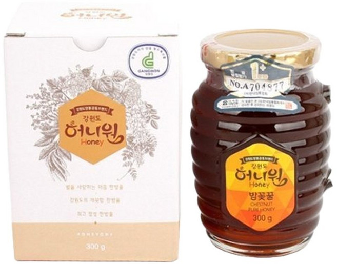 허니원 밤꽃꿀 핸들컵 300g x 1병, 1개