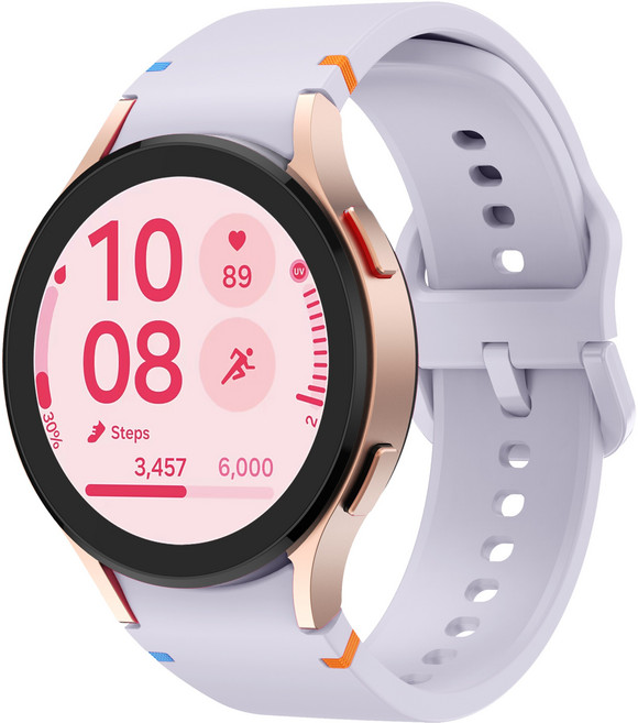 Fegwilde 갤럭시워치7 호환 스포츠 밴드 컬러풀한 스티치 실리콘 스트랩 워치6/6클래식/5/5골프/4/4클래식 40mm 44mm 45mm 43mm 47mm 42mm 46mm, 보라