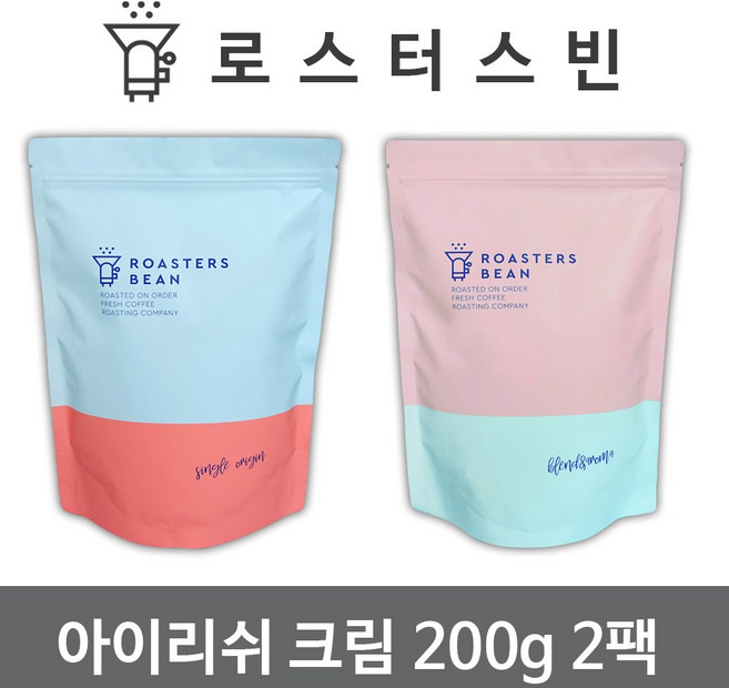 로스터스빈 원두커피 아이리쉬 크림 200gX2팩세트 신선한 로스팅, 200g, 핸드드립용 분쇄, 2개