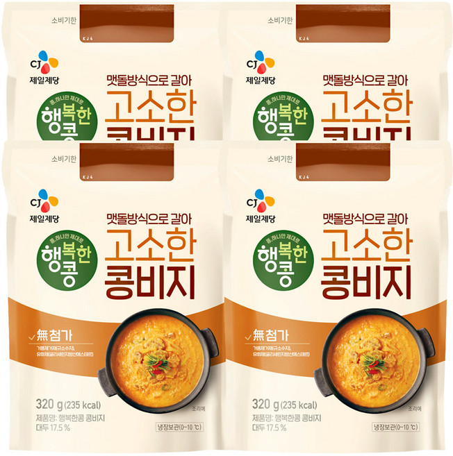 (냉장)CJ제일제당 행복한콩 콩비지320gx4개, 4개, 320g