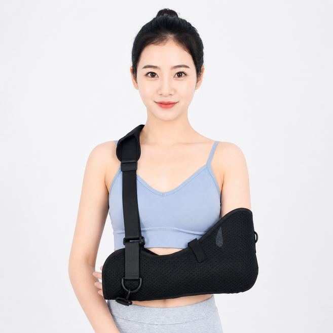 밸포밴드 회전근 어깨보조기 골절 깊스 깁스 기브스 수술 회복 팔걸이 보호대, 블랙, 1개