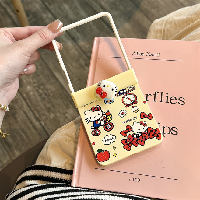 갤럭시z플립7 z플립5 z플립6 힌지보호 투명 실리콘 즐거운 고양이 핸드폰케이스