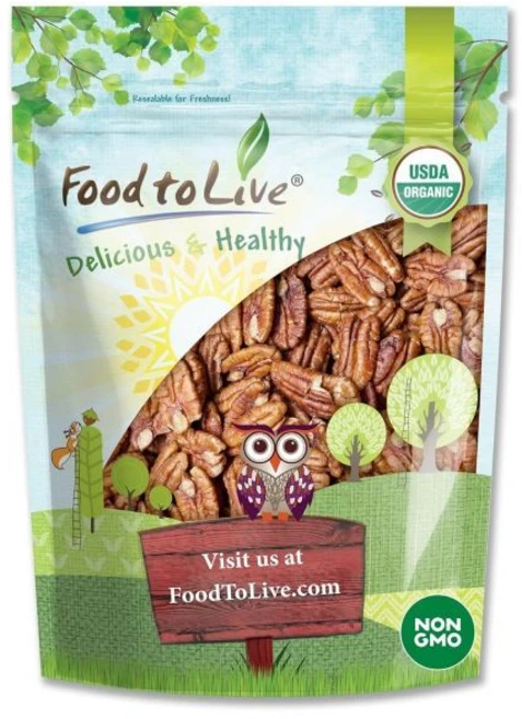 유기농 피칸 하프 12온스 - 비 GMO 코셔 생 너트 무염 비건 쉘드 시르트푸드 벌크. 칼슘과 아연의 좋은 공급원. 파이 샐러드 믹스에 적합, Pecans, 12 Ounce (Pack of 1), 1개 - 쿠팡