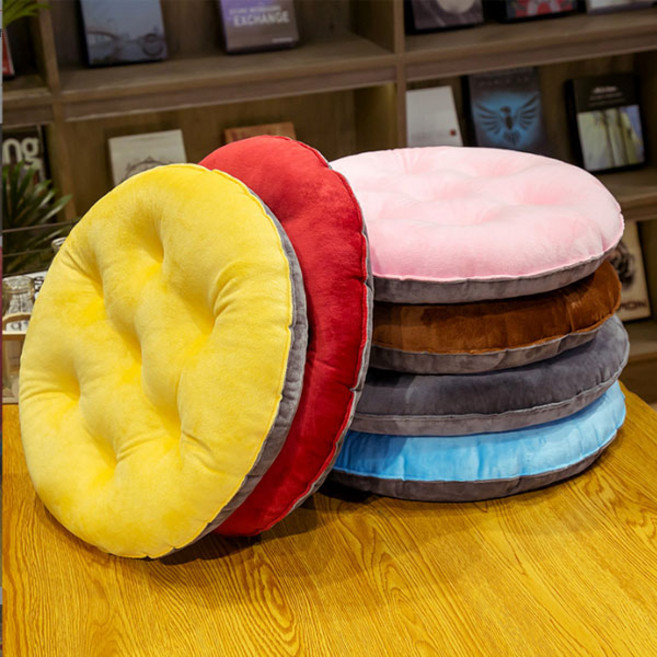 사무실 극세사 쿠션 두툼한 학생 원형 의자 방석 F546