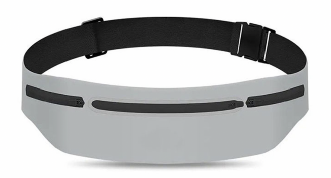 가벼운 슬림형 러닝벨트 심리스 허리착붙 버클형 힙색, 1개, 그레이