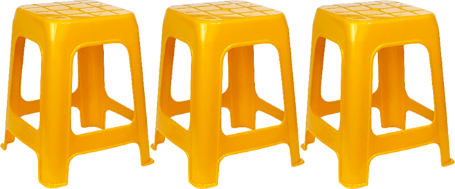 대원리빙 튼튼한 고하중 플라스틱 의자 3P, 노랑 의자, 3개