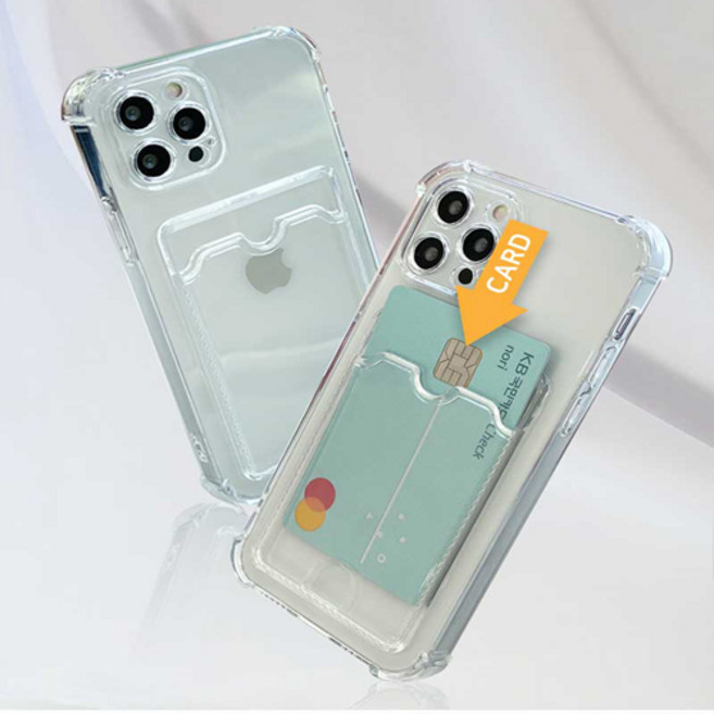 시안샵 카메라보호 카드포켓 클리어 범퍼 케이스 아이폰13 12 11 MINI PRO MAX 7 8 X XS XR 갤럭시S21 S20 노트20