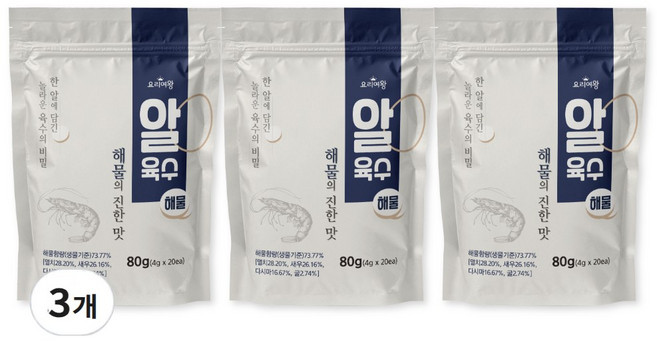 요리여왕 알육수 해물 (3개세트), 80g, 3개