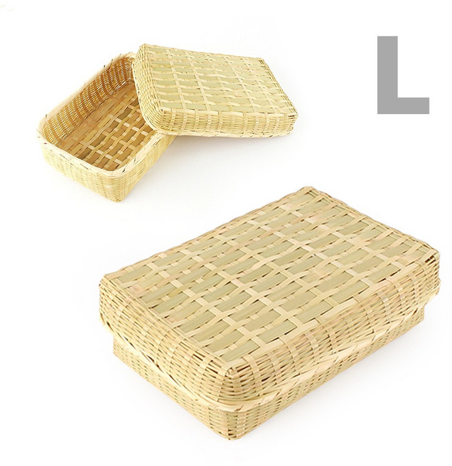 L 대나무 직사각 미니 도시락 석작 ( 명절 추석 설날 떡상자 답례품 선물 한과상자 폐백 이바지함 떡바구니 찬합 밥바구니 전통공예품 수납함 )