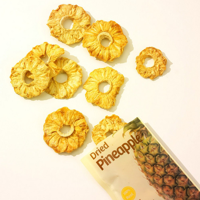 원물 100% 건파인애플 슬라이스 말린 파인애플 말랭이 건강 간식, 건파인애플 2개