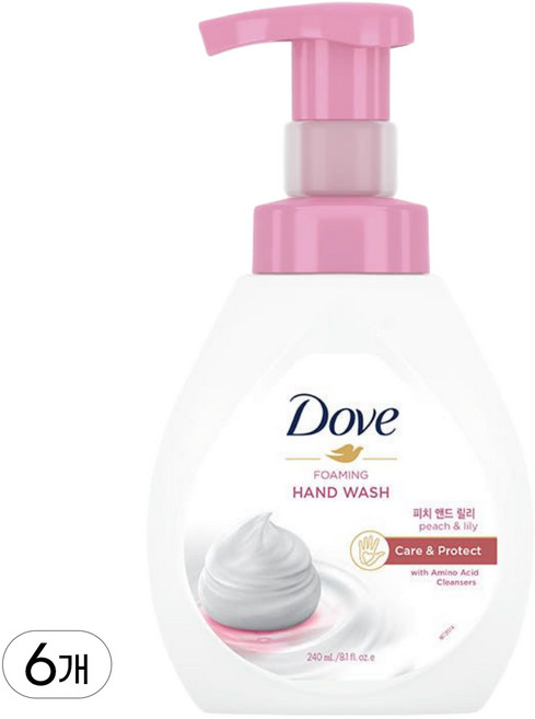 도브 포밍 핸드워시 피치 앤드 릴리, 240ml, 6개
