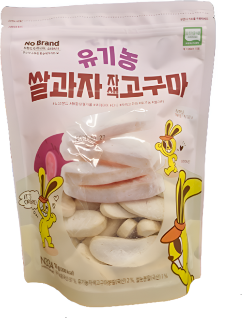 노브랜드 유기농 쌀과자 자색 고구마 과자 55g, 4개