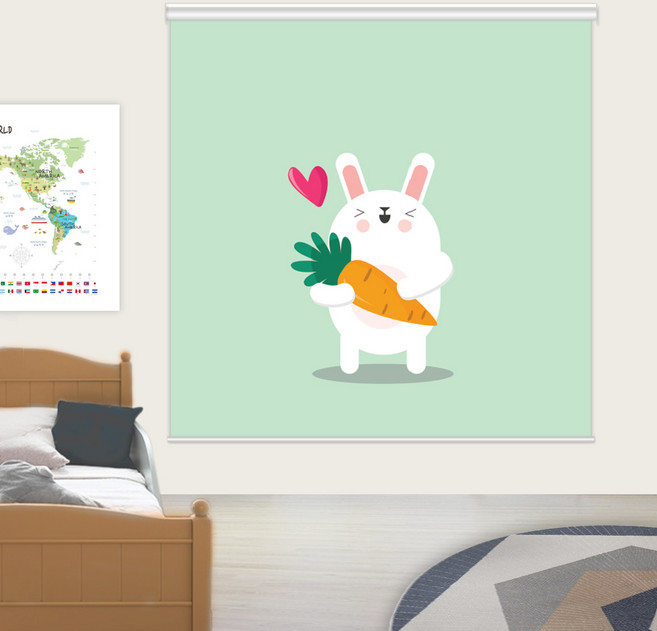 [아르테홈] 실사 암막롤스크린 (캐릭터2 당근토끼)