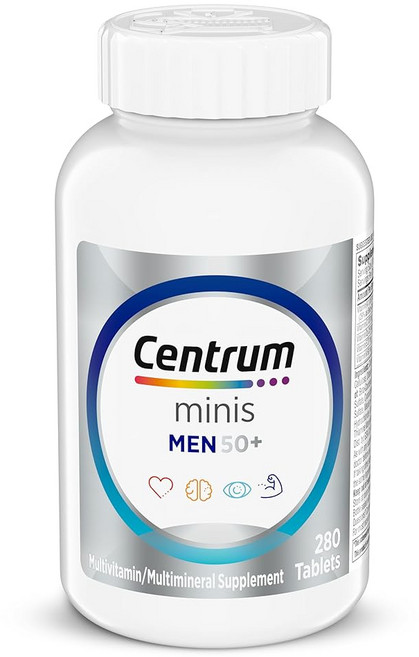 Centrum 남성용 미니 50+ 멀티비타민미네랄 셔플리먼트 태블릿 280정, 1개