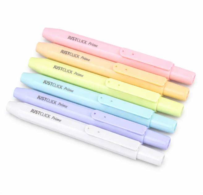 LABU 저스트클릭 프라임형광펜 M MILD, 1팩, 연핑크+연노랑