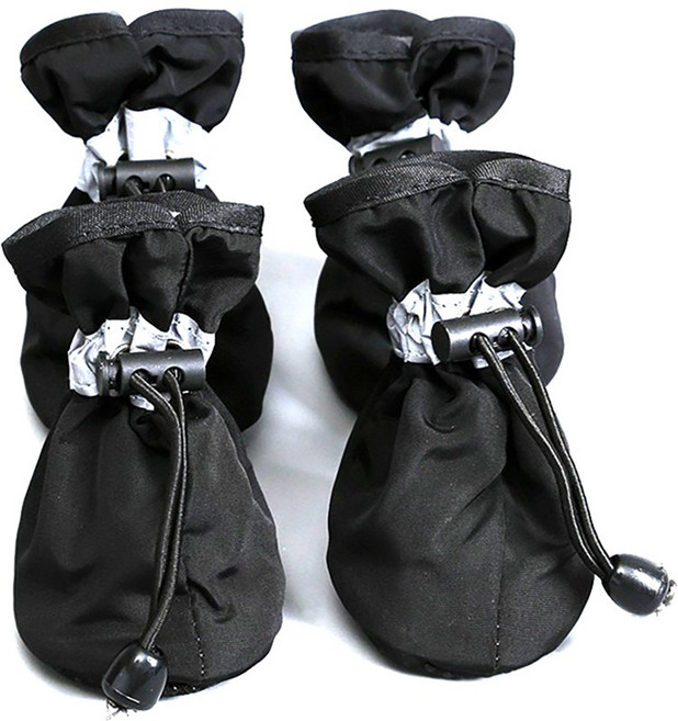 펫카소 강아지신발 쉬운착용, 말랑화2(블랙), 1세트