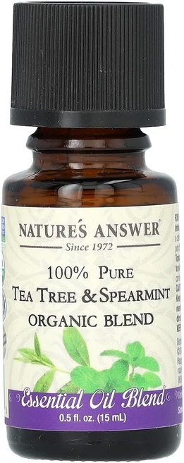 Nature's Answer 유기농 에센셜 오일 혼합물 순도 100% 티트리 & 스피어민트 15ml(0.5fl oz), NaturesAnswer유기농에센셜오일혼합물순도100티, 1개, 15ml - 쿠팡