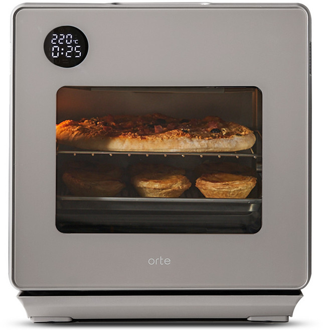 오르테 스팀 에어프라이어 올 스텐 15L 대용량 오븐 프라이기 후라이, 2.샌드그레이, [+로티세리, +스틸바스켓]