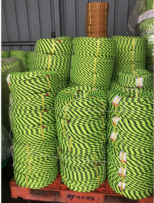 신한로프 PE ROPE 형광로프 형광+검정 8mm 10mm 12mm 14mm 16mm 절단판매 10m 부터 90m 까지, 형광+검정 10m, 1개