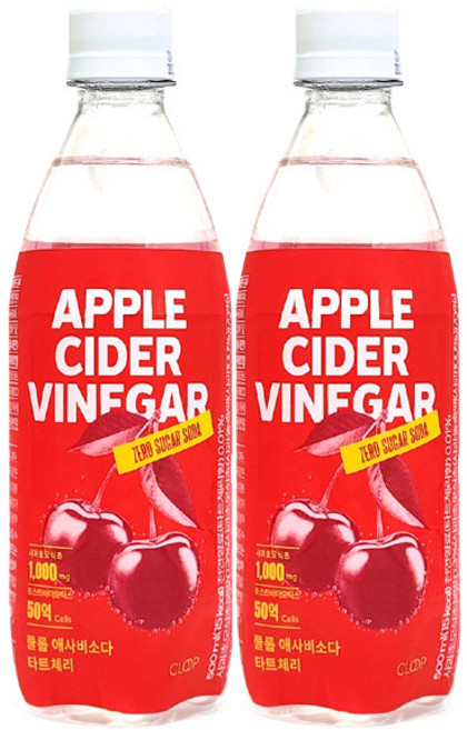 클룹 애사비소다 타트체리 탄산음료, 500ml, 2개