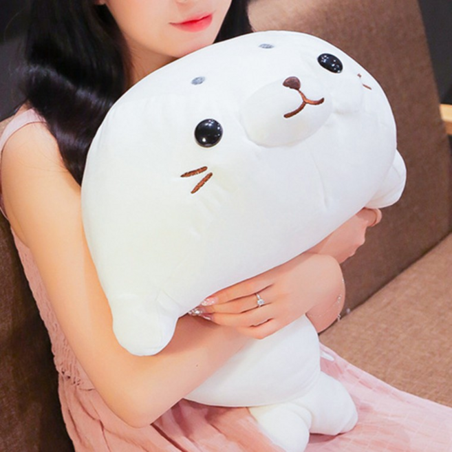 모찌 물범 바디필로우 안고자는 물개모양 쿠션 60cm, 흰색, 상세페이지 참조