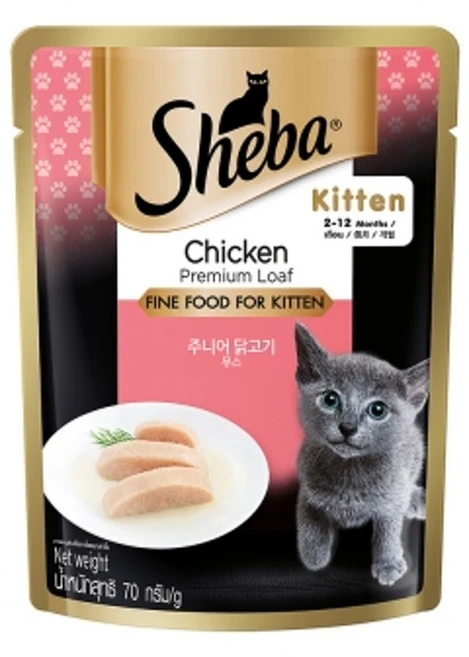 쉬바 키튼 닭고기무스 70g 고양이 습식사료 종합비타민 치석제거, 닭, 3개 - 쿠팡