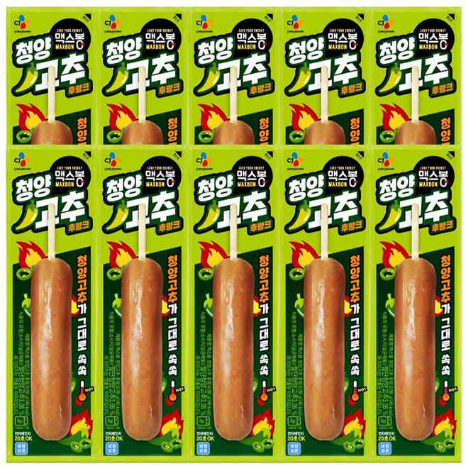 (냉장)[맥스봉]청양고추 후랑크, 10개, 80g