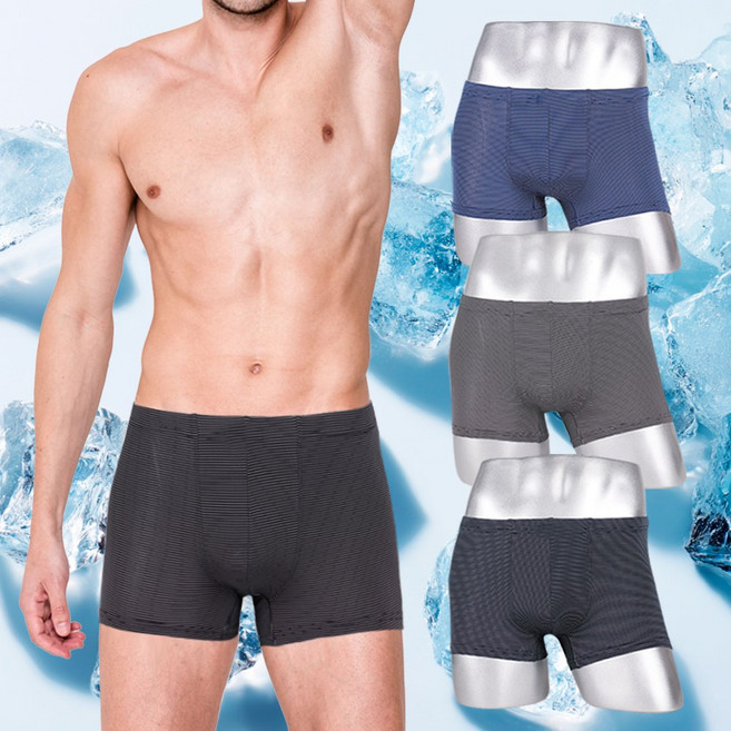 남성 국내산 내추럴인견 스판드로즈 패턴 여름팬티 남자속옷 3매입